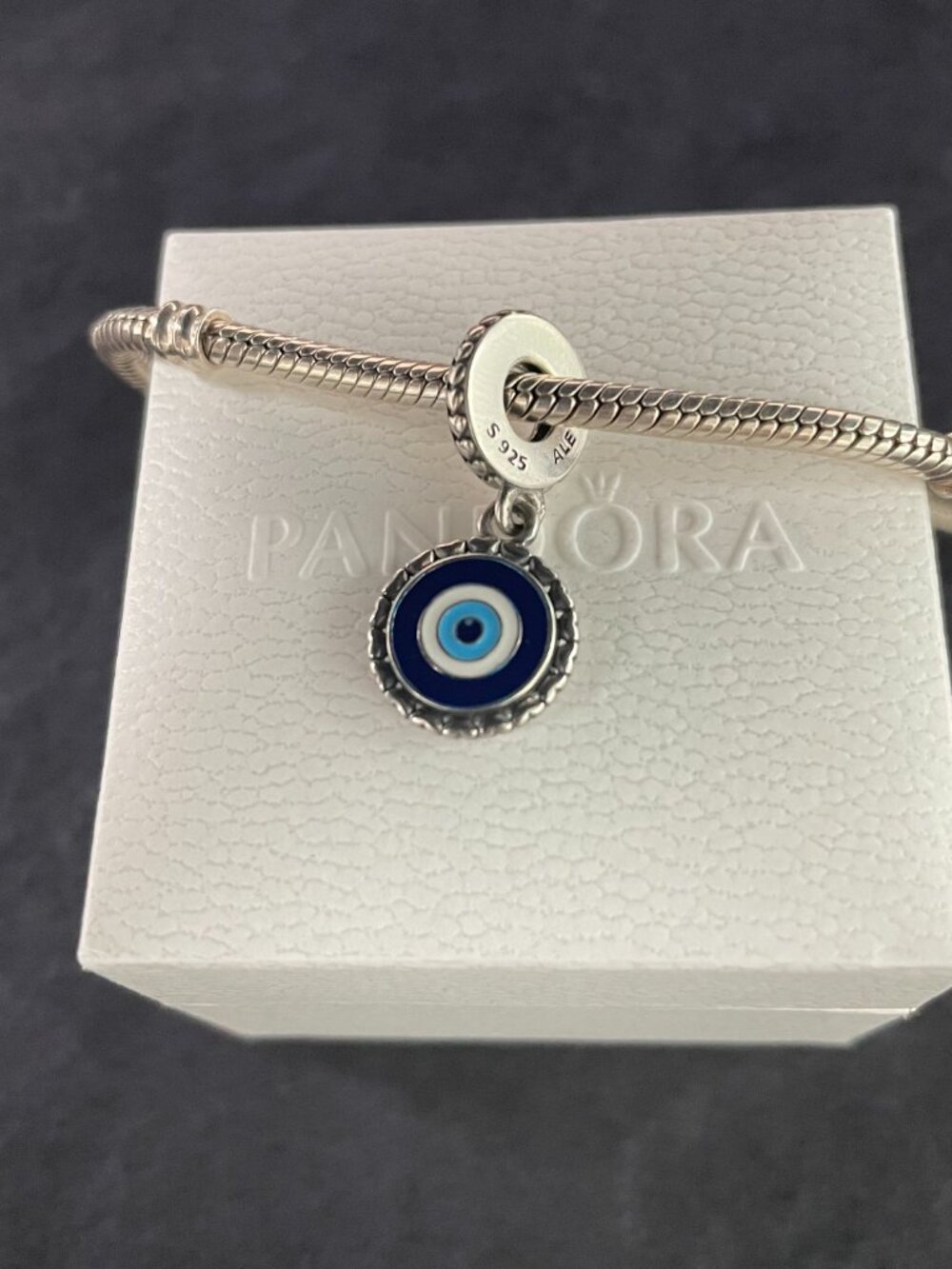 Original Pandora  Evil Eye Silver Dangle Charm - Picture 3 of 5
